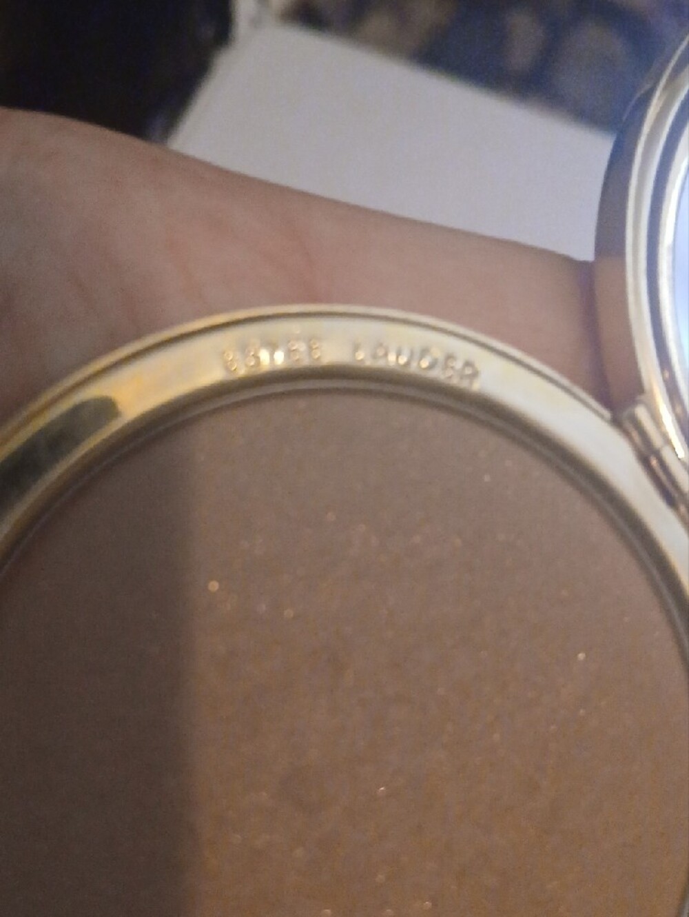 Estee Lauder Gold Compact Bronzer & Mirror with Pink Crystal Ribbon - Picture 2 of 5